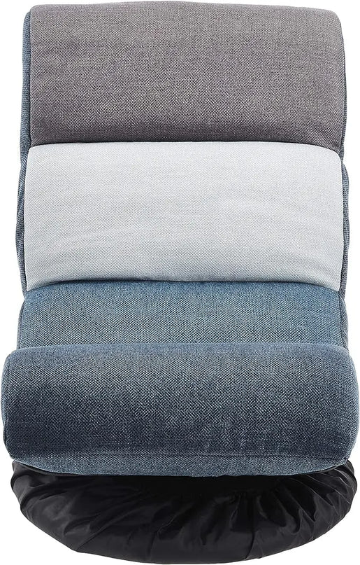 Amazon Basics Swivel Compact Adjustable Foam Floor Chair, Blue, White, Grey, 24.1"D x 16.3"W x 21.7"H - LeafyLoom