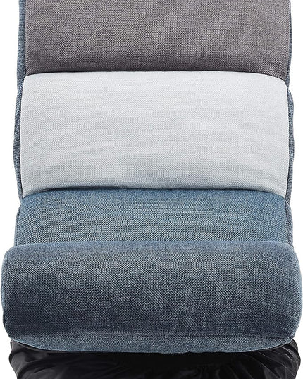 Amazon Basics Swivel Compact Adjustable Foam Floor Chair, Blue, White, Grey, 24.1"D x 16.3"W x 21.7"H - LeafyLoom
