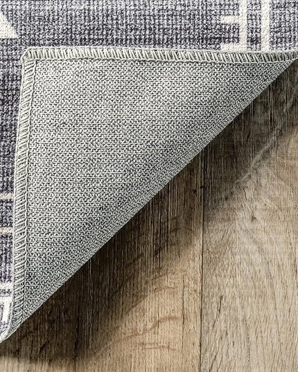 nuLOOM Evalyn Southwestern Machine Washable Ultra Thin Area Rug, 5' x 8', Grey - LeafyLoom