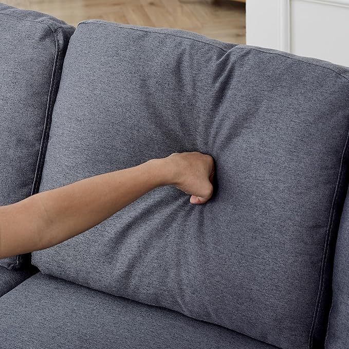 3 Seater Convertible Sectional Sofa with Reversible Chaise Lounge and Pull Out Sofabed, L Shaped Corner Couches with Storage , Comfy Linen Upholstered Sofa&Couches for Living Room Furniture Sets - LeafyLoom