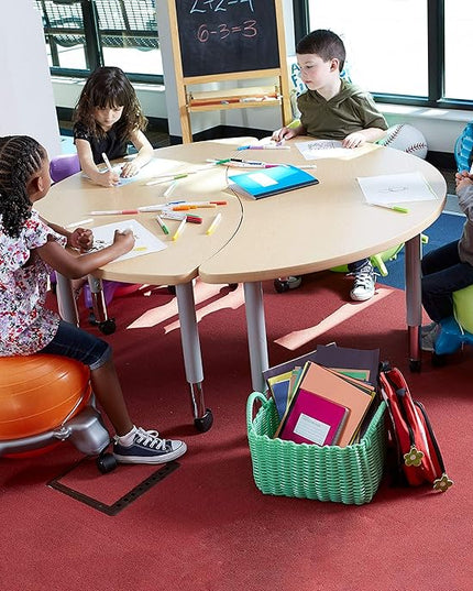 Gaiam Kids Balance Ball Chair - Classic Children's Stability Ball Chair, Alternative School Classroom Flexible Desk Seating for Active Students, Orange/Blue - LeafyLoom
