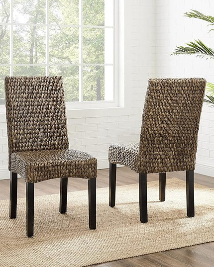 Crosley Furniture Edgewater Dining Chair, Set of 2, Seagrass - LeafyLoom