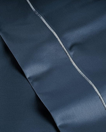LANE LINEN Luxury 100% Egyptian Cotton Bed Sheets - 1000 Thread Count 4-Piece Full Set Long Staple Bedding Sateen Weave Hotel Fits Upto 17" Mattress Dark Denim - LeafyLoom