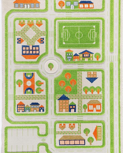 IVI 3D Play Carpet 71 x 52.5-inch Educational Green Traffic Soft Floor Rug Mat for Bedroom, Kids Den, or Playroom, Large - LeafyLoom