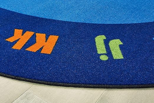 Carpets for Kids KID$Value PLUS 72.98 Circletime Early Learning Classroom Rug 6ft x 9ft Oval Blue - LeafyLoom