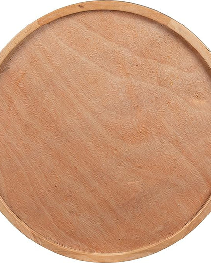 Flash Furniture Mayfair 24" Round Butcher Block Style Table Top, Natural - LeafyLoom