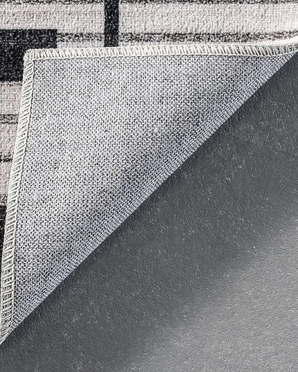 nuLOOM Tashia Modern Geometric Machine Washable Ultra Thin Area Rug, 5' x 8', Charcoal - LeafyLoom