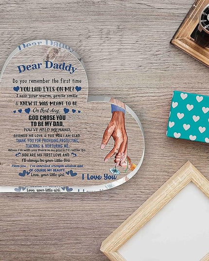 Dad Birthday Gift from Daughter - Acrylic Desk Decor for Home Office - LeafyLoom