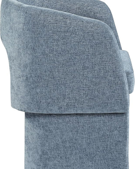 Meridian Furniture Emmet Collection Modern | Contemporary Dining Accent Chair with Rich Fabric, Steel Inner Frame, 26" W x 23.5" D x 30" H, Blue - LeafyLoom