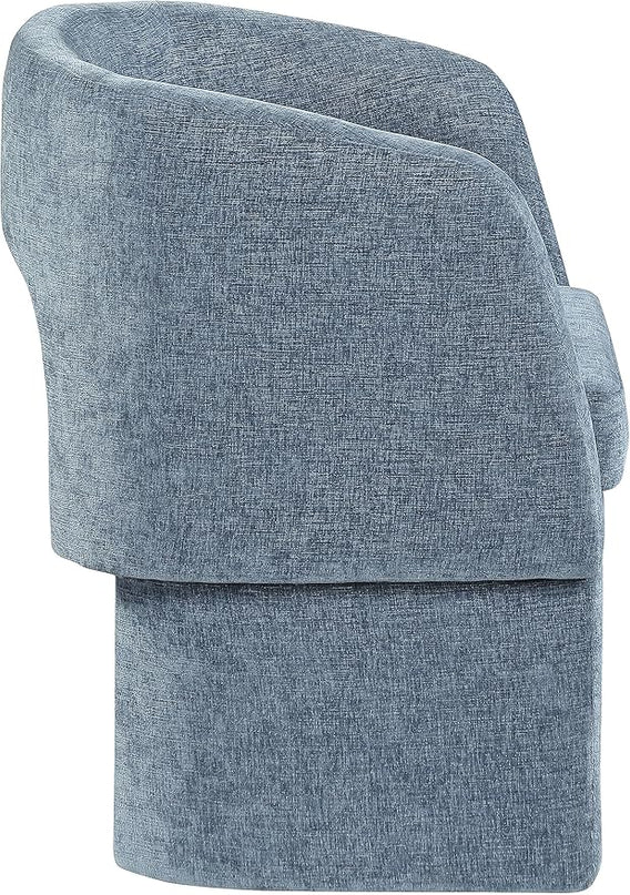 Meridian Furniture Emmet Collection Modern | Contemporary Dining Accent Chair with Rich Fabric, Steel Inner Frame, 26" W x 23.5" D x 30" H, Blue - LeafyLoom