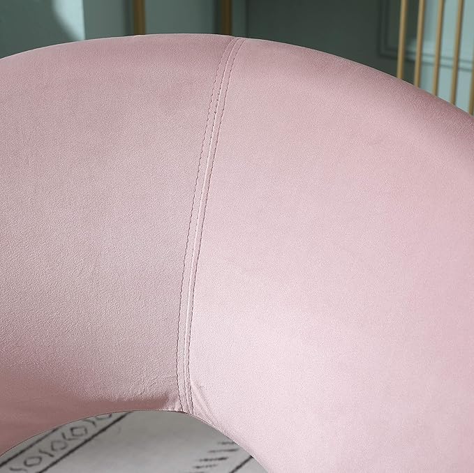 Roundhill Furniture Slatina Silky Velvet Upholstered Accent Chair with Gold Tone Finished Base, 25D x 28W x 31.5H in, Pink - LeafyLoom