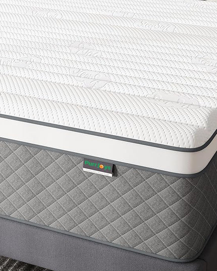 14 Inch Queen Mattress, Cooling-Gel Memory Foam and Pocket Spring Hybrid Mattress, Queen Bed Mattress in a Box, CertiPUR-US Certified, Medium Firm, Queen Size Mattress - LeafyLoom