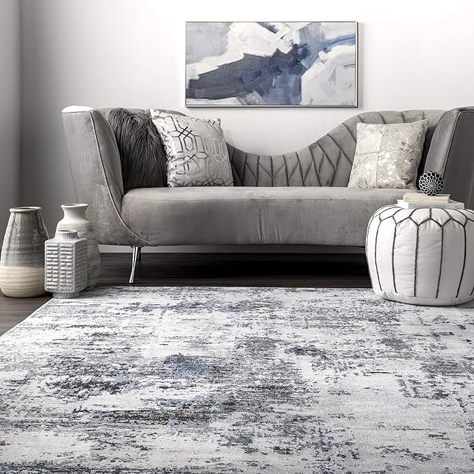 nuLOOM Dali Abstract Machine Washable Area Rug, 5x8, Grey - LeafyLoom