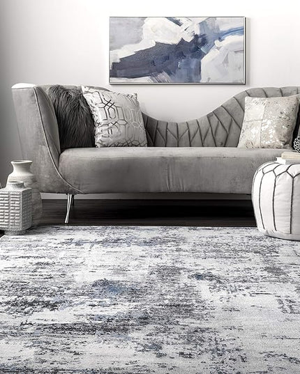 nuLOOM Dali Abstract Machine Washable Area Rug, 4x6, Grey - LeafyLoom