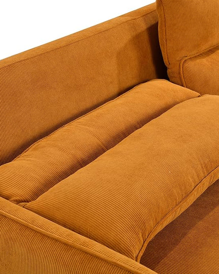 Queen Size Loveseat Sleeper Sofa,3 in 1 Soft Corduroy Upholstered Oversized Convertible Love Seat Sofabed cum Daybed W/Pull Out Sleep Couch Bed and Reclining Backrest for Living Space - LeafyLoom