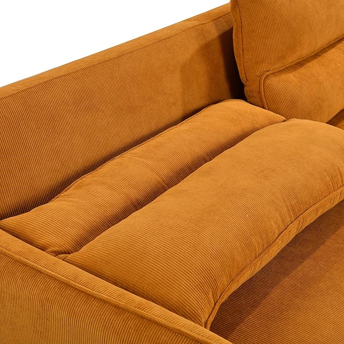 Queen Size Loveseat Sleeper Sofa,3 in 1 Soft Corduroy Upholstered Oversized Convertible Love Seat Sofabed cum Daybed W/Pull Out Sleep Couch Bed and Reclining Backrest for Living Space - LeafyLoom