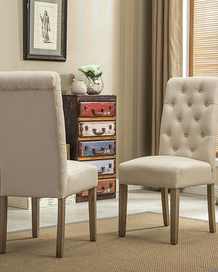 NicBex Haerin-SD-00144-LWJ Dining Chairs, 26"x18"x39.2", Beige - LeafyLoom