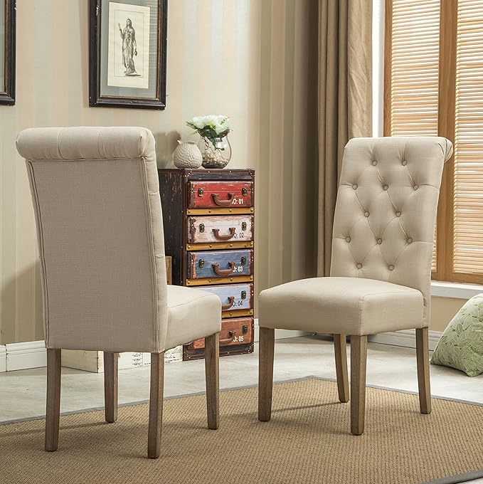 NicBex Haerin-SD-00144-LWJ Dining Chairs, 26"x18"x39.2", Beige - LeafyLoom