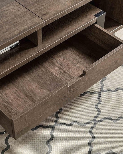 NicBex Coffee Table Wooden Lift Top Coffee Table with Storage Center Tables with Drawer and Shelf Lift Tabletop Dining Table for Living Room, Office, and Bedroom,46.75" W, Dark Brown - LeafyLoom