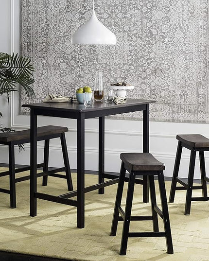 Safavieh Home Collection Haley 4Pc Pub Set, Black/Brown - LeafyLoom