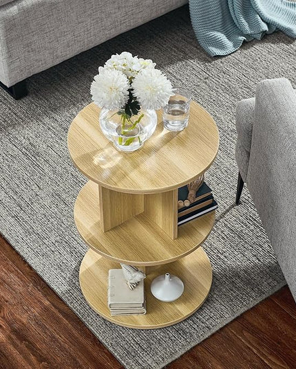 ECYIL Double Layered Independent Storage Rack, Full Circular Color Blocking Bookshelf, Suitable for Home, Office, Living Room, etc (nature) - LeafyLoom