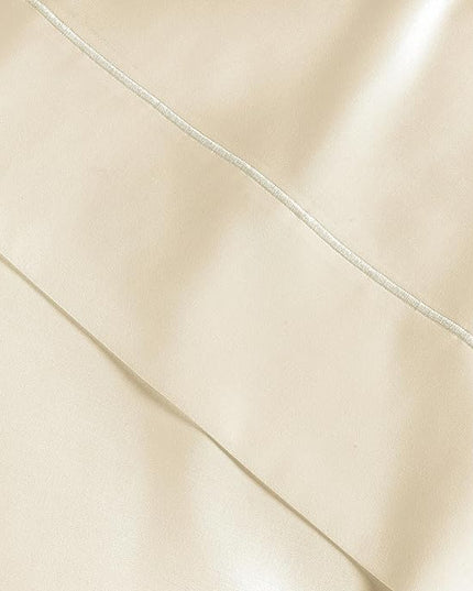 LANE LINEN 100% Egyptian Cotton Bed Sheets - 1000 Thread Count 3-Piece Twin XL Set Long Staple Bedding Sateen Weave Luxury Hotel Fits Upto 16" Mattress Ivory - LeafyLoom