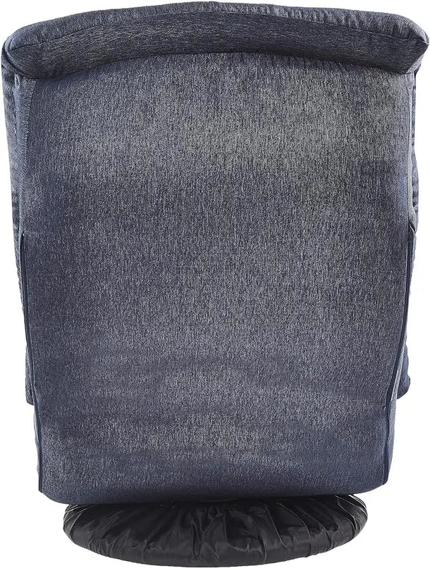 Amazon Basics Swivel Foam Lounge Chair - with Headrest, Adjustable, Denim, Blue, 26.3D x 23.5W x 13.7H in - LeafyLoom