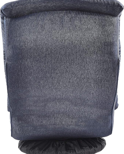 Amazon Basics Swivel Foam Lounge Chair - with Headrest, Adjustable, Denim, Blue, 26.3D x 23.5W x 13.7H in - LeafyLoom