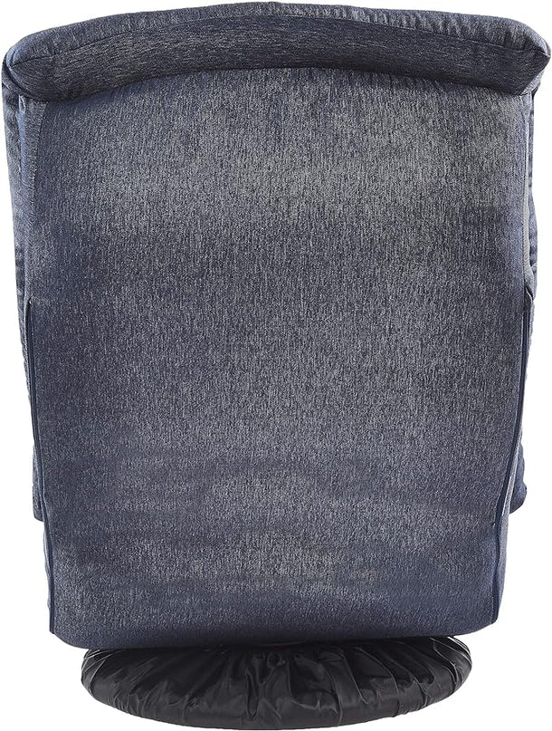Amazon Basics Swivel Foam Lounge Chair - with Headrest, Adjustable, Denim, Blue, 26.3D x 23.5W x 13.7H in - LeafyLoom