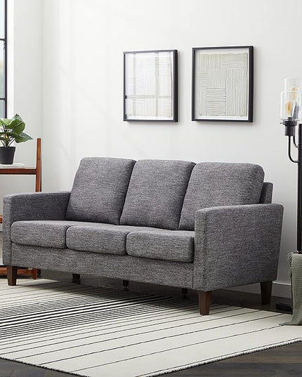 Edenbrook Archer Upholstered Couch – Couches for Living Room - Charcoal Upholstered Couch - Living Room Furniture - Small Couch - Seats Three - Straight Arm Modern Couch, Sofa, Charcoal - LeafyLoom