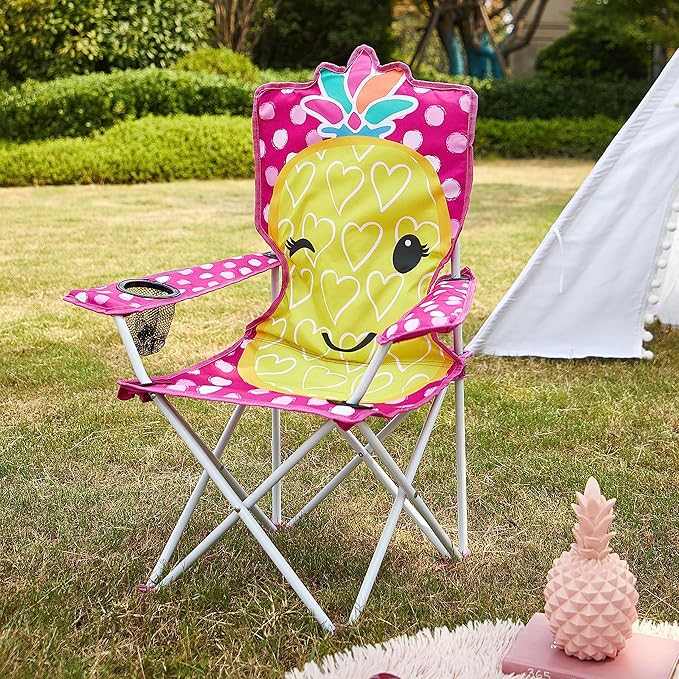 Heritage Kids Children's Figural Camp Chair, Pineapple - LeafyLoom