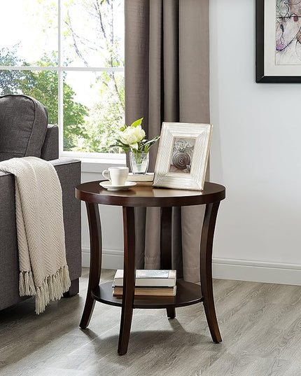 Roundhill Furniture EP Oval Coffee End Tables Set - LeafyLoom