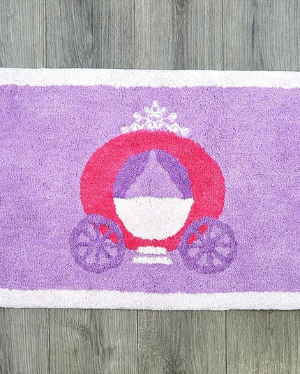 Hand Tufted Princess Bedroom or Bathroom Rug - 30x20 in; 100% Cotton Kids Bathroom Mat; Decorative Kids Area Rug - LeafyLoom