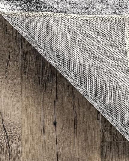 nuLOOM Trellis Stripes Machine Washable Ultra Thin Area Rug, 4' x 6', Light Grey - LeafyLoom