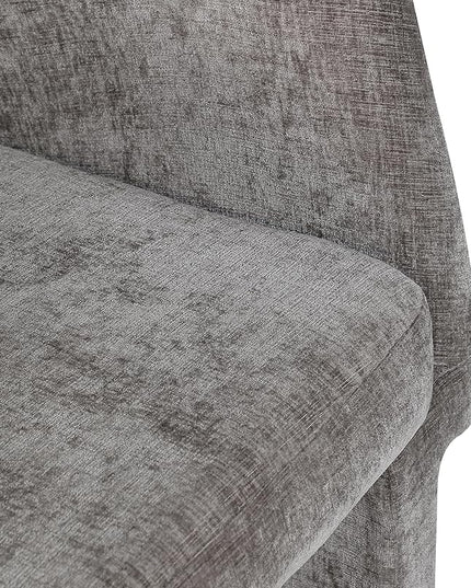 Meridian Furniture Emmet Collection Modern | Contemporary Dining Accent Chair with Rich Fabric, Steel Inner Frame, 26" W x 23.5" D x 30" H, Grey - LeafyLoom