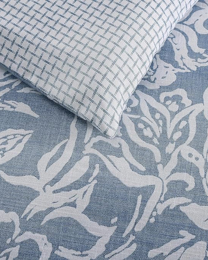 Nautica- Queen Comforter Set, Cotton Reversible Bedding Set, All Season Designer Home Décor (Tortola Blue, Queen) - LeafyLoom
