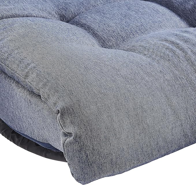 Amazon Basics Swivel Foam Lounge Chair - with Headrest, Adjustable, Denim, Blue, 26.3D x 23.5W x 13.7H in - LeafyLoom