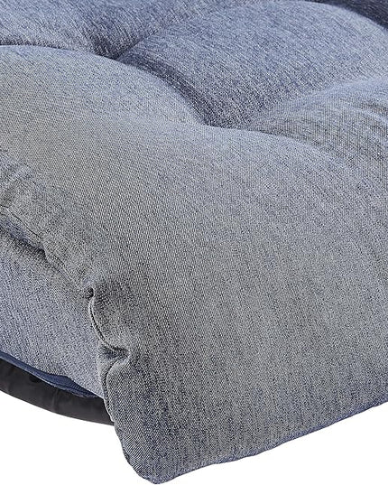 Amazon Basics Swivel Foam Lounge Chair - with Headrest, Adjustable, Denim, Blue, 26.3D x 23.5W x 13.7H in - LeafyLoom