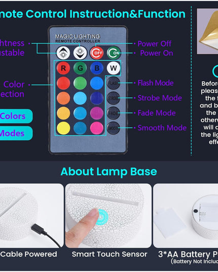 Baseball Gifts for Boys Men Baseball Lamp Bedroom Baseball Decor with 7 Colors Changing Touch & Remote Control 3D Baseball Night Light Kids Christmas Birthday Gifts ZOKEA