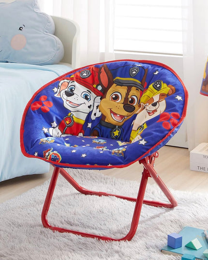 Paw Patrol Chase, Rubble and Marshall Toddler 19” Folding Saucer™ Chair with Metal Frame, Ages 3+