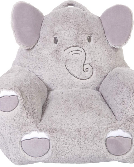 Trend Lab Elephant Toddler Chair Plush Character Kids Chair Comfy Furniture Pillow Chair for Boys and Girls, 21 x 19 x 19 inches TrendLab