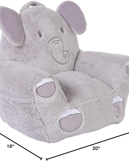 Trend Lab Elephant Toddler Chair Plush Character Kids Chair Comfy Furniture Pillow Chair for Boys and Girls, 21 x 19 x 19 inches TrendLab