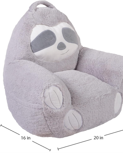 Trend Lab Sloth Toddler Chair Plush Character Kids Chair Comfy Furniture Pillow Chair for Boys and Girls, 21 x 19 x 19 inches TrendLab