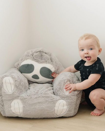 Trend Lab Sloth Toddler Chair Plush Character Kids Chair Comfy Furniture Pillow Chair for Boys and Girls, 21 x 19 x 19 inches TrendLab